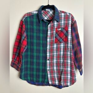 Vintage Guess Mixed Plaid Button-Down Shirt in Red & Green